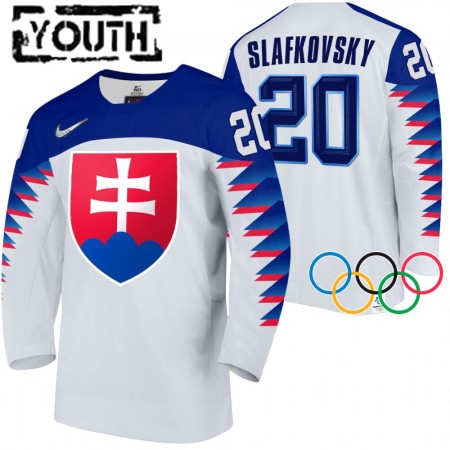 Kinder Eishockey Slowakei Trikot Juraj Slafkovsky 20 2022 Winter Olympics Weiß Authentic